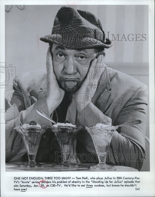 1971, Tom Pedi in "Arnie" ponders his problem of obesity - Historic Images