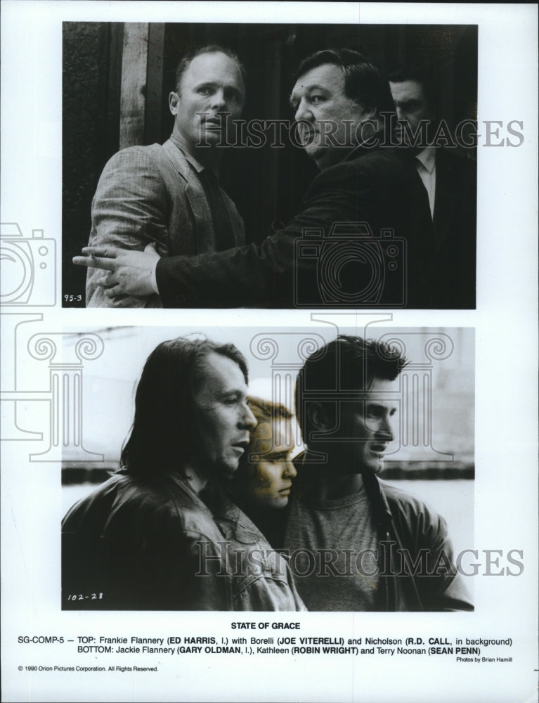 1990, Gary Oldman, Robin Wright, Sean Penn, others ,"State Of Grace." - Historic Images
