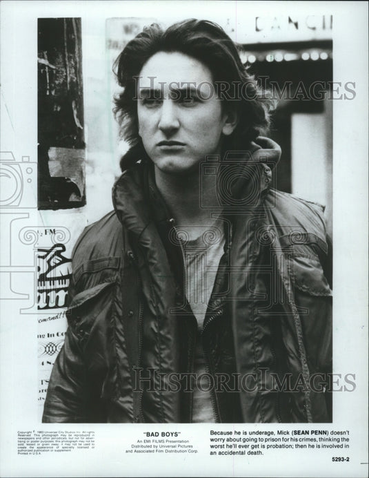 1983, Sean Penn actor plays Mick O'Brian in the movie "Bad Boys." - Historic Images
