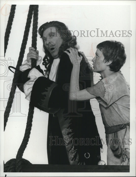 1976, Actor Danny Kaye With Mia Farrow In 'Peter Pan' - mjp27815 - Historic Images