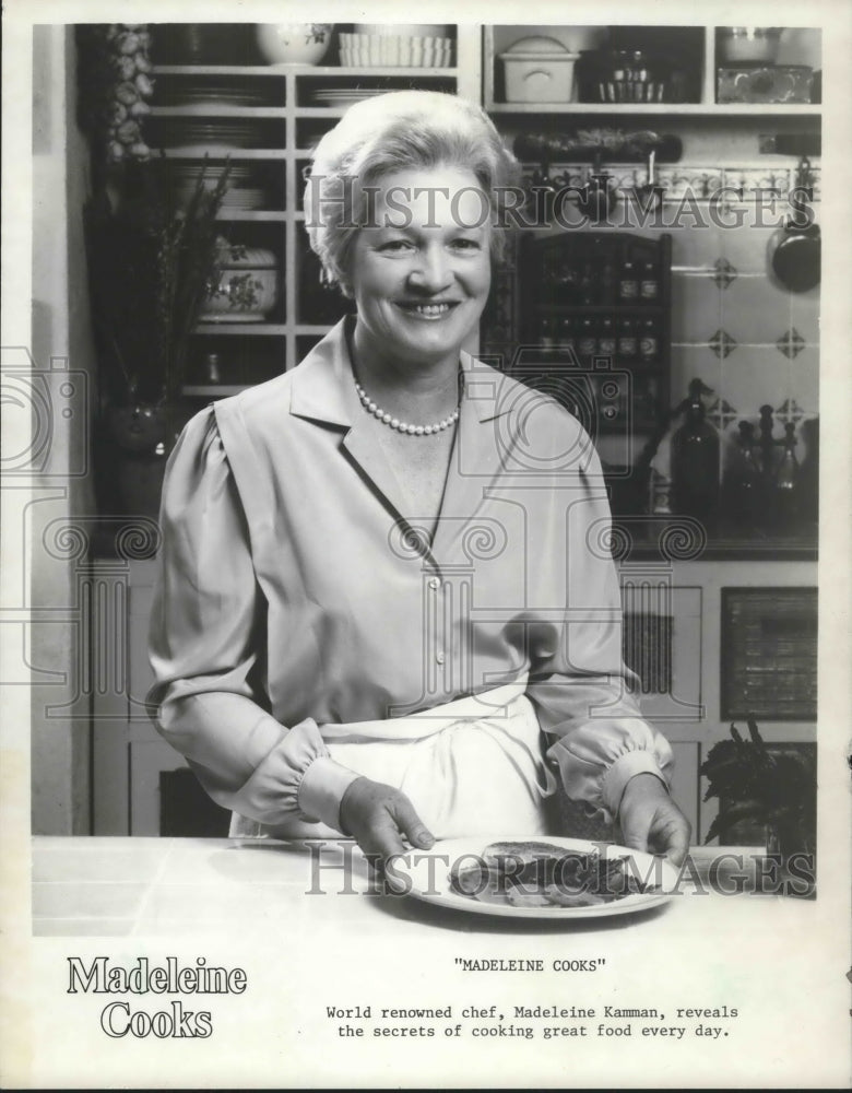 1986 Press Photo Chef Madeleine Kamman of &quot;Madeleine Cooks&quot; - mjp27953 - Historic Images