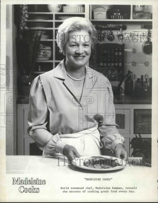 1986 Press Photo Chef Madeleine Kamman of "Madeleine Cooks" - mjp27953 - Historic Images