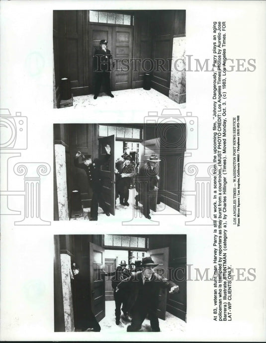 1983, Harvey Parry stunt man in "Johnny Dangerously" - mjp28243 - Historic Images