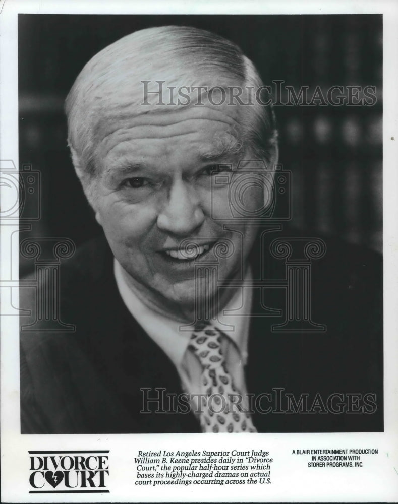 1986 Press Photo Judge William B. Keene of &quot;Divorce Court&quot; - mjp28433 - Historic Images