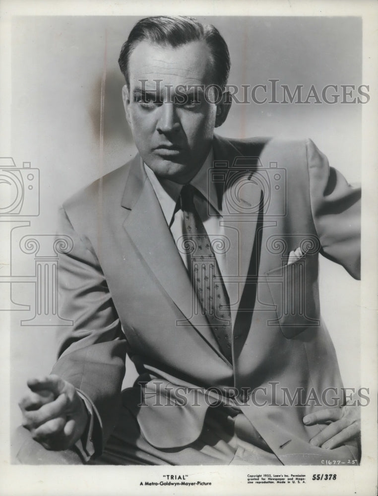 1955 Press Photo Arthur Kennedy stars in the movie &quot;Trial&quot;-Historic Images