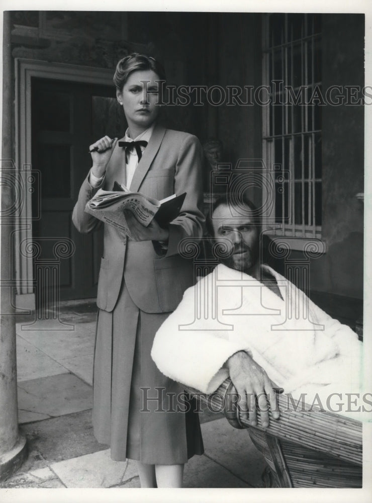 1986, Susan Wooldridge and Tim Pigott-Smith in "Dead Man's Folly" - Historic Images