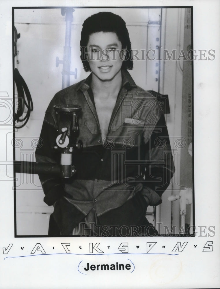 1984 Press Photo Jermaine Jackson, who made a rock video with Pia Zadora - Historic Images