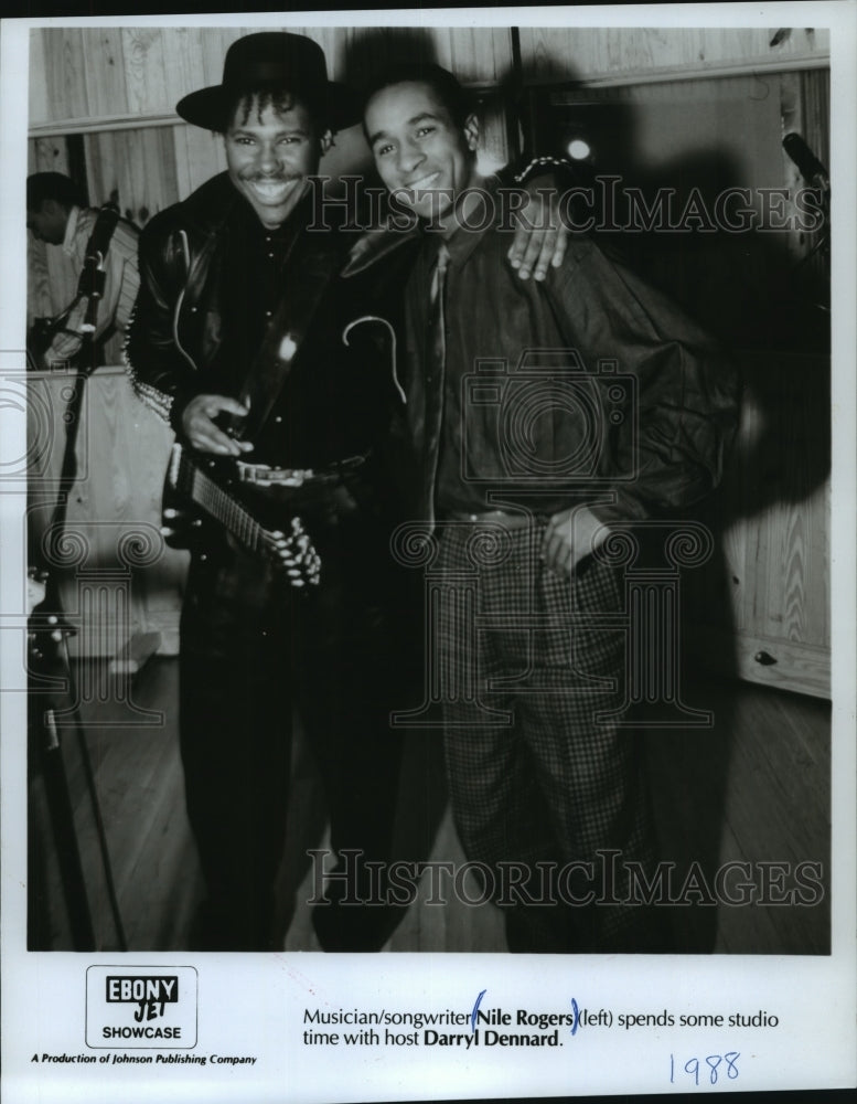 1988 Press Photo Nile Rogers with Darryl Dennard in the studio - mjp28942 - Historic Images
