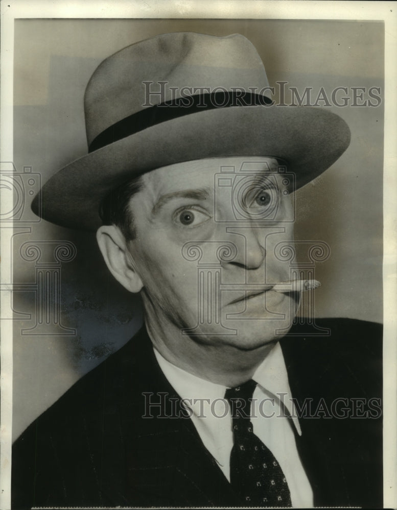 1938 Actor Ned Sparks has a reputation as a &quot;sour puss.&quot; - Historic Images