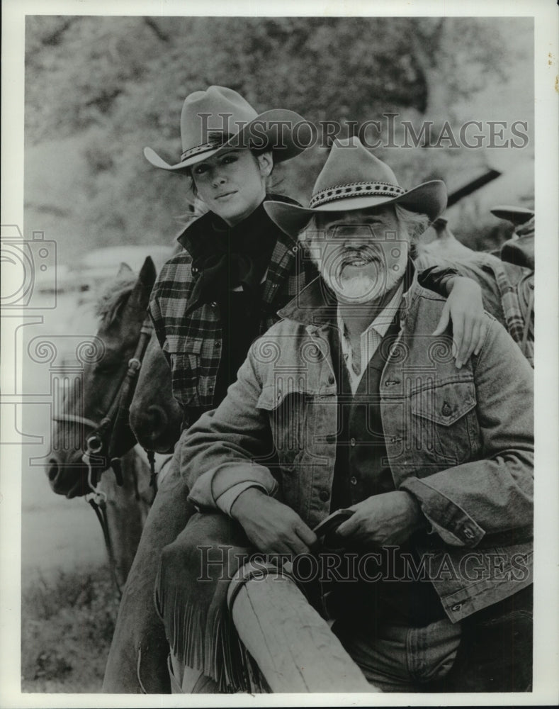 1985 Press Photo Kenny Rogers & Pam Dawber in "Wild Horses" - mjp29267 - Historic Images