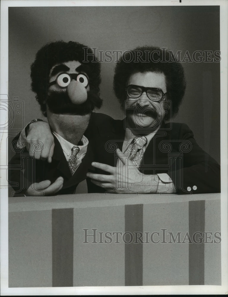 1974, Gene Shalit of "Today" Show interviewing a Sesame Street Muppet - Historic Images