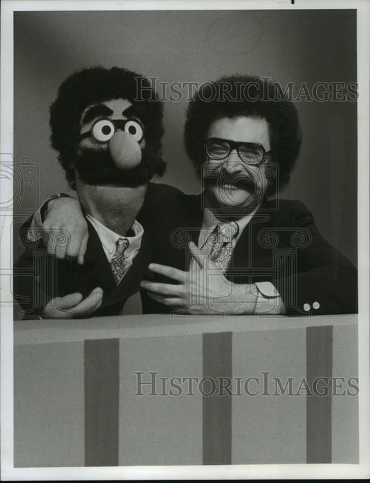 1974, Gene Shalit of "Today" Show interviewing a Sesame Street Muppet - Historic Images
