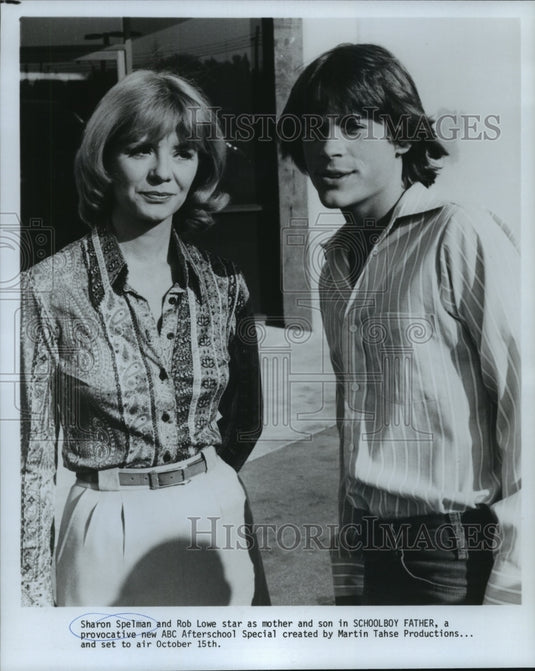 1980, "Schoolboy Father" stars Sharon Spelman and Rob Lowe - Historic Images