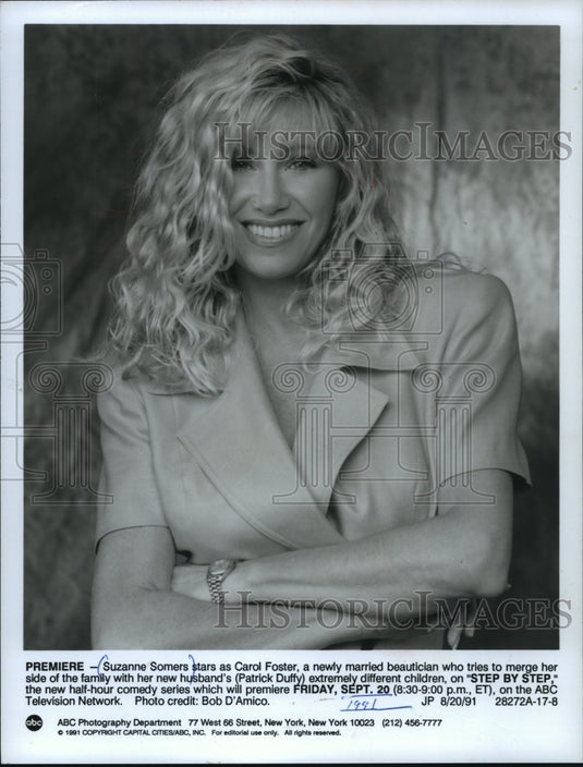 1991 Press Photo Suzanne Somers stars in "Step by Step" on ABC TV - mjp29421 - Historic Images
