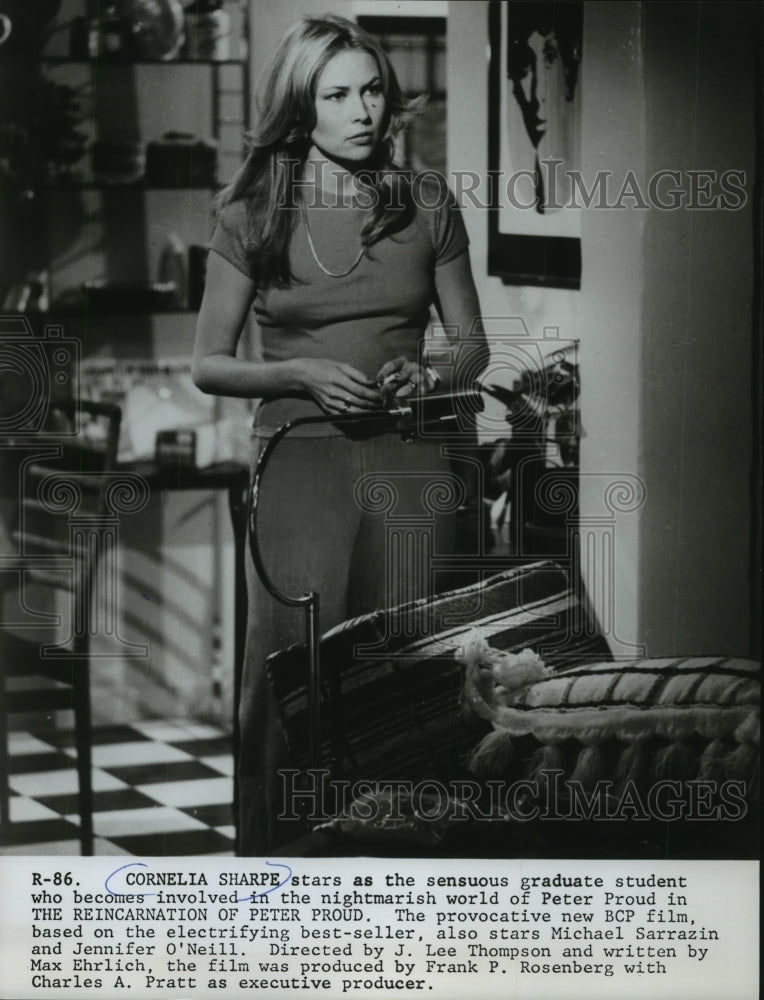 1975, "The Reincarnation of Peter Proud" star Cornelia Sharpe - Historic Images