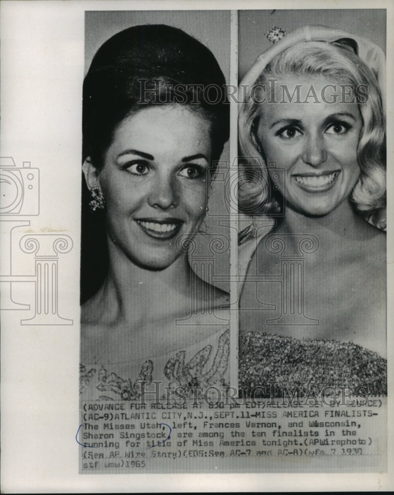 1965, Frances Vernon, Miss Utah, &amp; Miss Wisconsin, Sharon Singstock - Historic Images