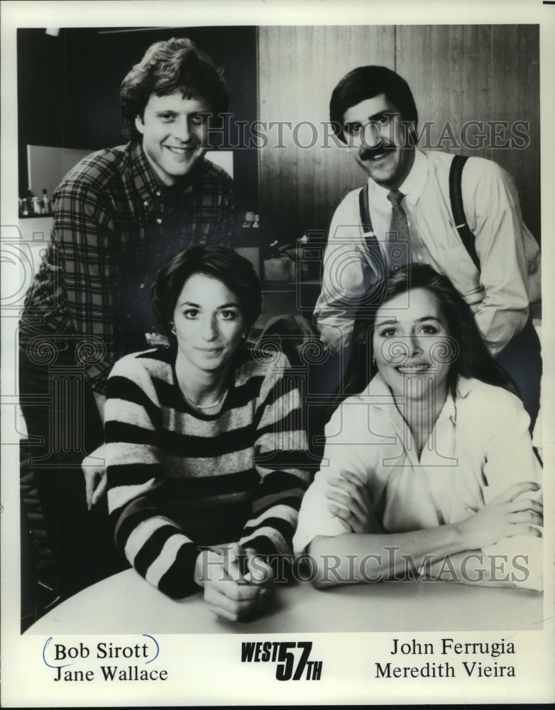 1986 Press Photo Bob Sirott and other actors in &quot;West 57th&quot; - mjp29582 - Historic Images