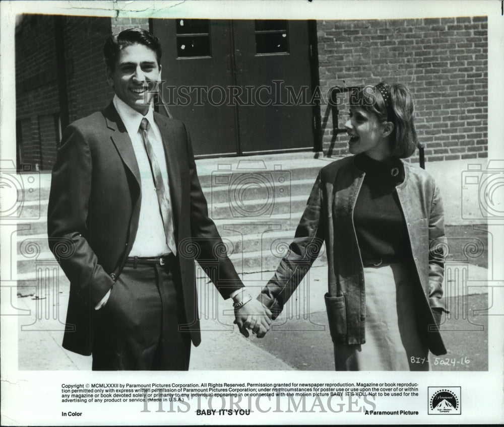1982, Actor Vincent Spano stars in "Baby It's You, " with co-star. - Historic Images