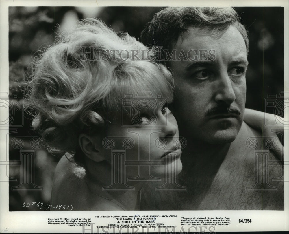 1964, Elke Sommer & Peter Sellers star in "A Shot in the Dark" - Historic Images