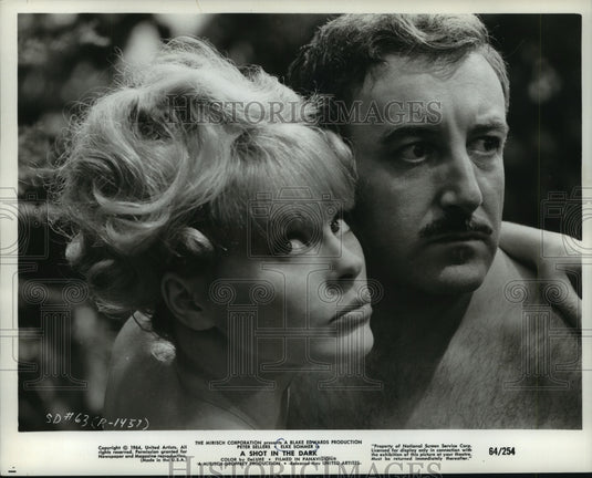 1964, Elke Sommer & Peter Sellers star in "A Shot in the Dark" - Historic Images