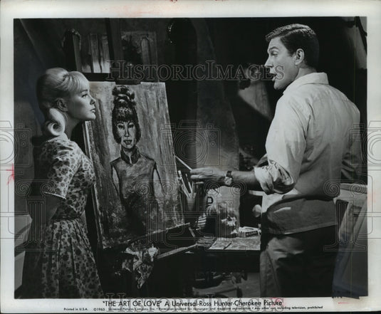 1965, Elke Sommer & Dick Van Dyke star in "The Art of Love" - Historic Images