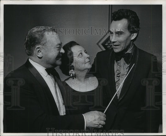 1970, Conductor Kenneth Schermerhorn with Mr. & Mrs. Robert Scott - Historic Images