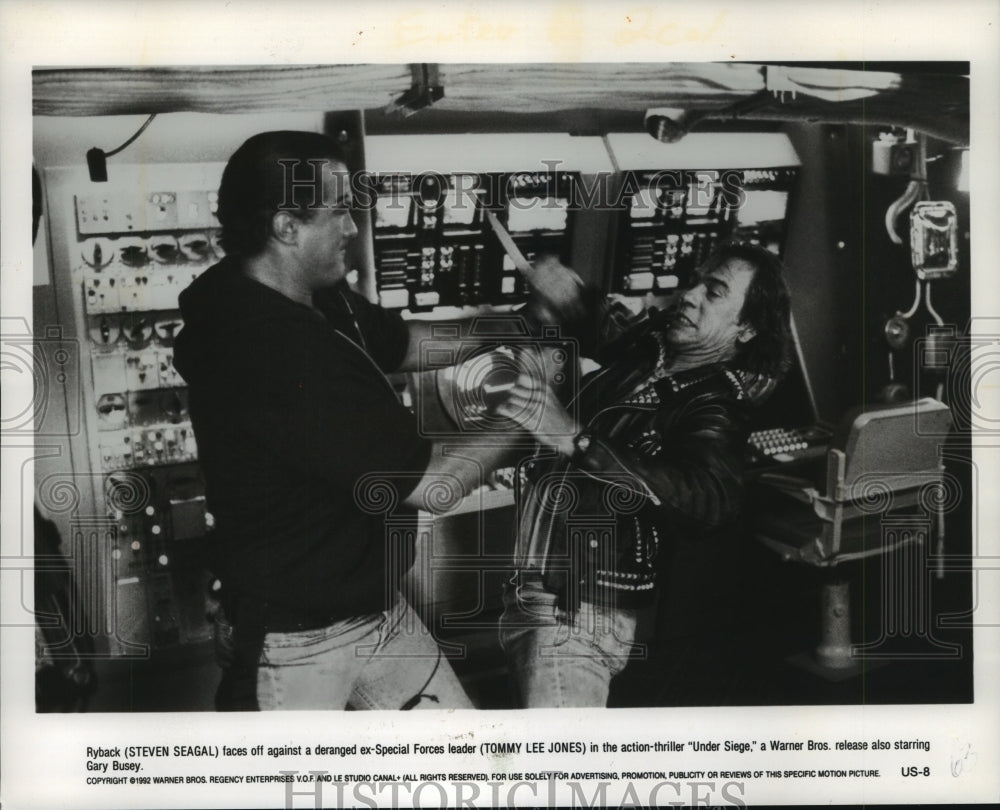 1992, Steven Seagal Struggles With Tommy Lee Jones In 'Under Siege' - Historic Images