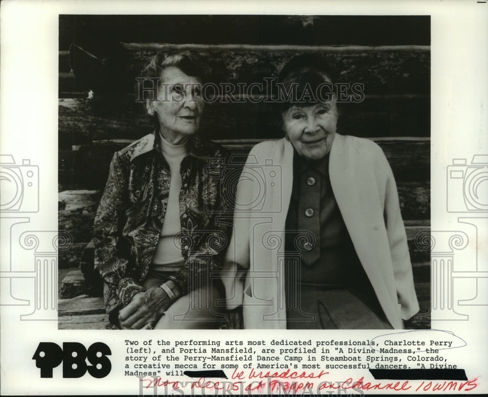 1980 Press Photo Charlotte Perry & Portia Mansfield in "A Divine Madness"- Historic Images