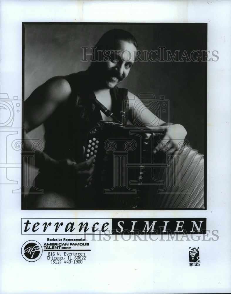 1992 Press Photo Zydeco Maverick Terrance Simien - mjp30081 - Historic Images