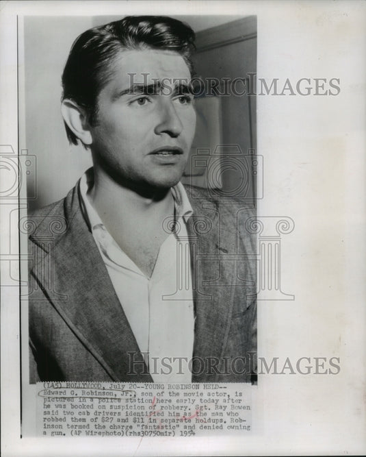 1954 Press Photo Hollywood, California-Actors son Edward G. Robinson Jr. - Historic Images