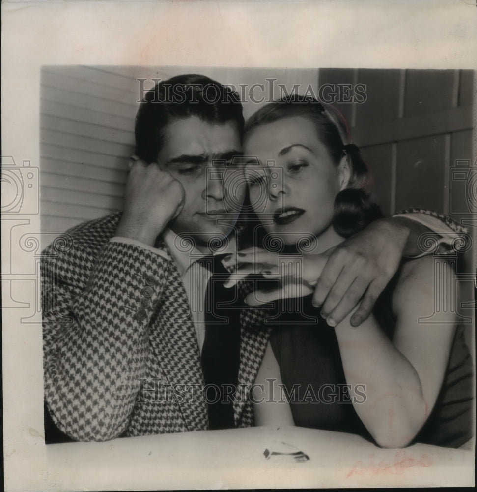 1952 Press Photo Hollywood, California-Edward G. Robinson Jr. and wife Frances. - Historic Images