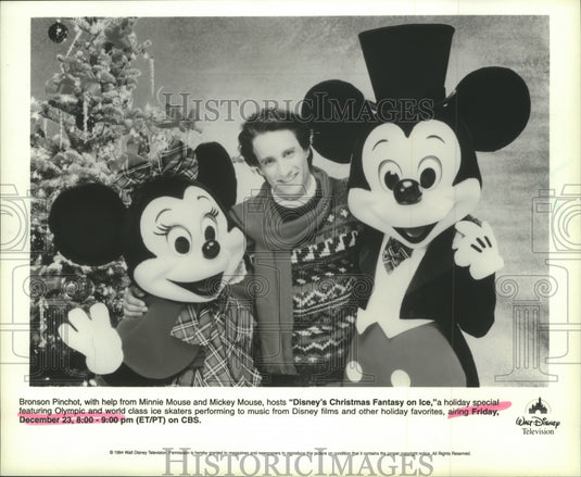 1994 Press Photo Bronson Pinchot, Host of Disney's Christmas Fantasy on Ice - Historic Images