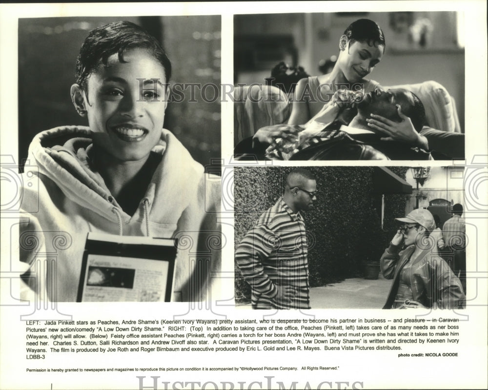 1994 Press Photo Jada Pinkett And Keenan Ivory Wayans In A Low Down Dirty Shame - Historic Images