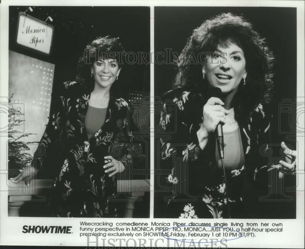 1991 Press Photo Comedian Monica Piper In 'Monica Piper: No, Monica...Just You' - Historic Images