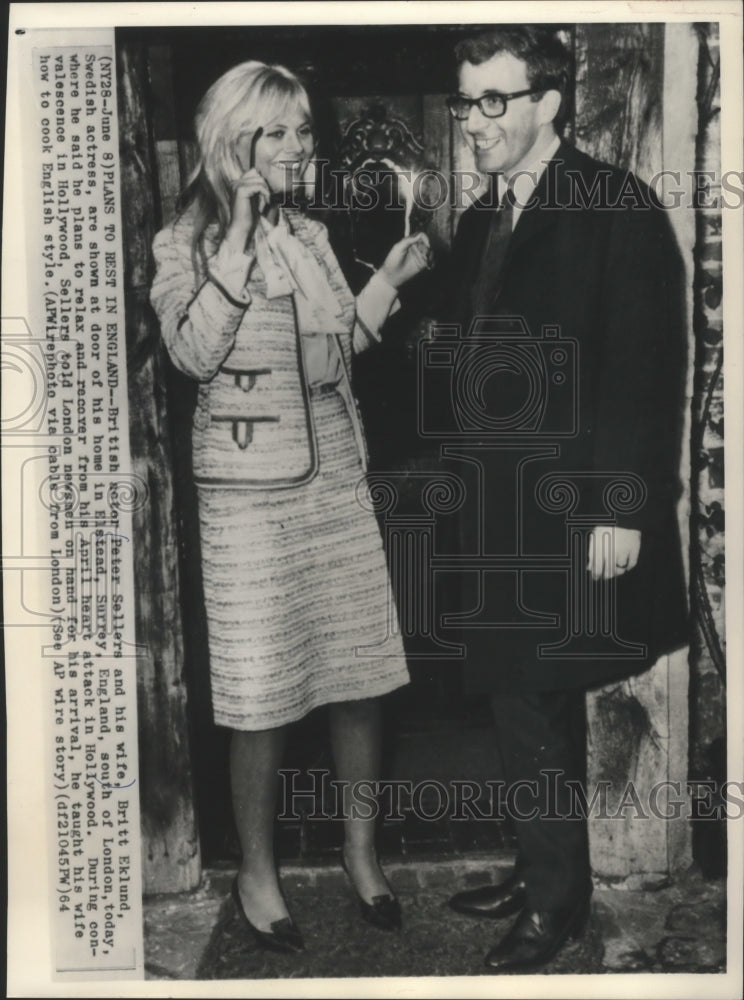 1964, British actor Peter Sellers & wife Britt Ekland, England - Historic Images