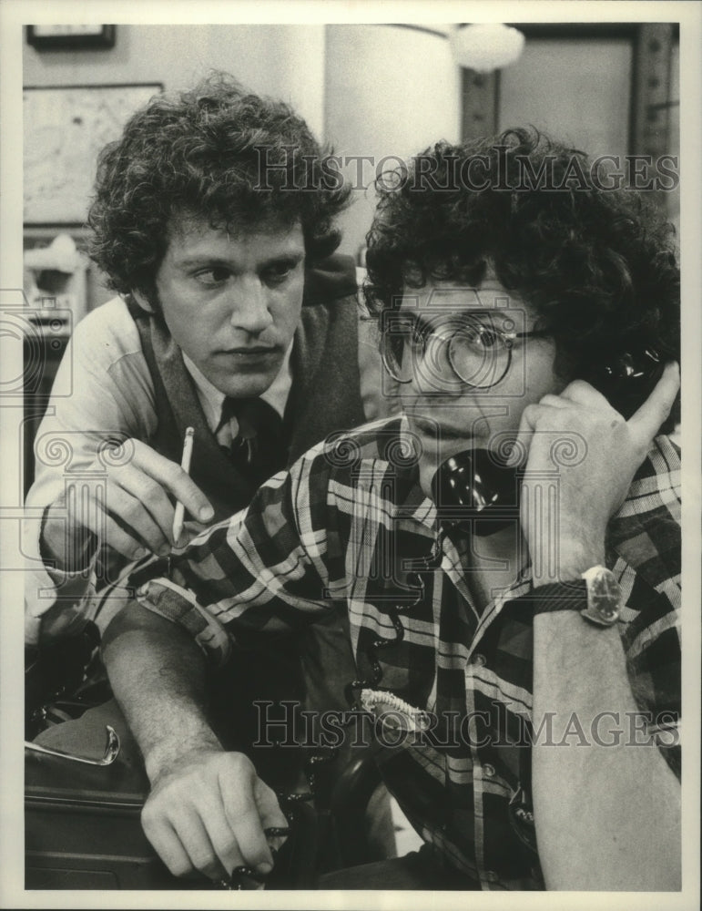1977, John Rubenstein & Bryan Gordon, reporters in "Stop the Presses" - Historic Images