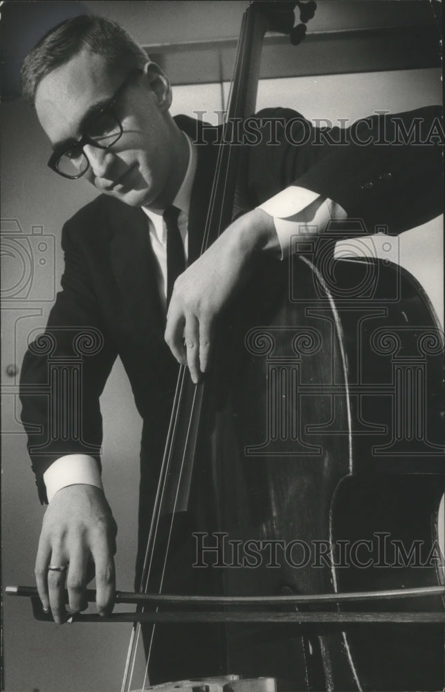 1964, Concert artist Roger Ruggeri on double bass - Historic Images
