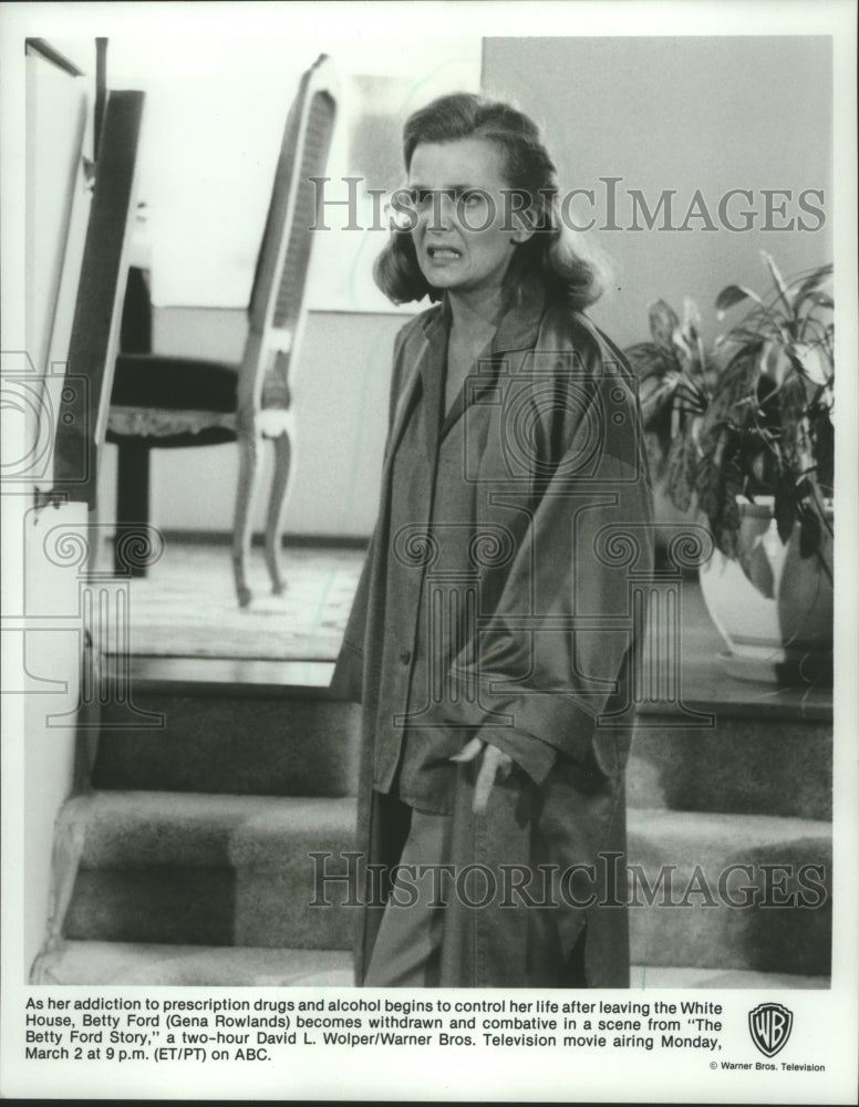 1987 Press Photo Gena Rowlands as Betty Ford in &quot;The Betty Ford Story&quot;-Historic Images