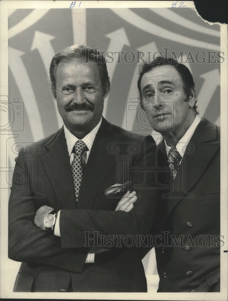 1973, &quot;Rowan and Martin&#39;s Laugh-In&quot; stars Dan Rowan and Dick Martin - Historic Images