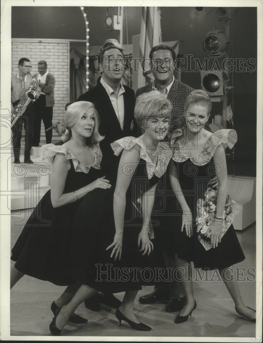 1966, Dick Martin, Dan Rowan and others on a NBC-TV show - mjp31547 - Historic Images