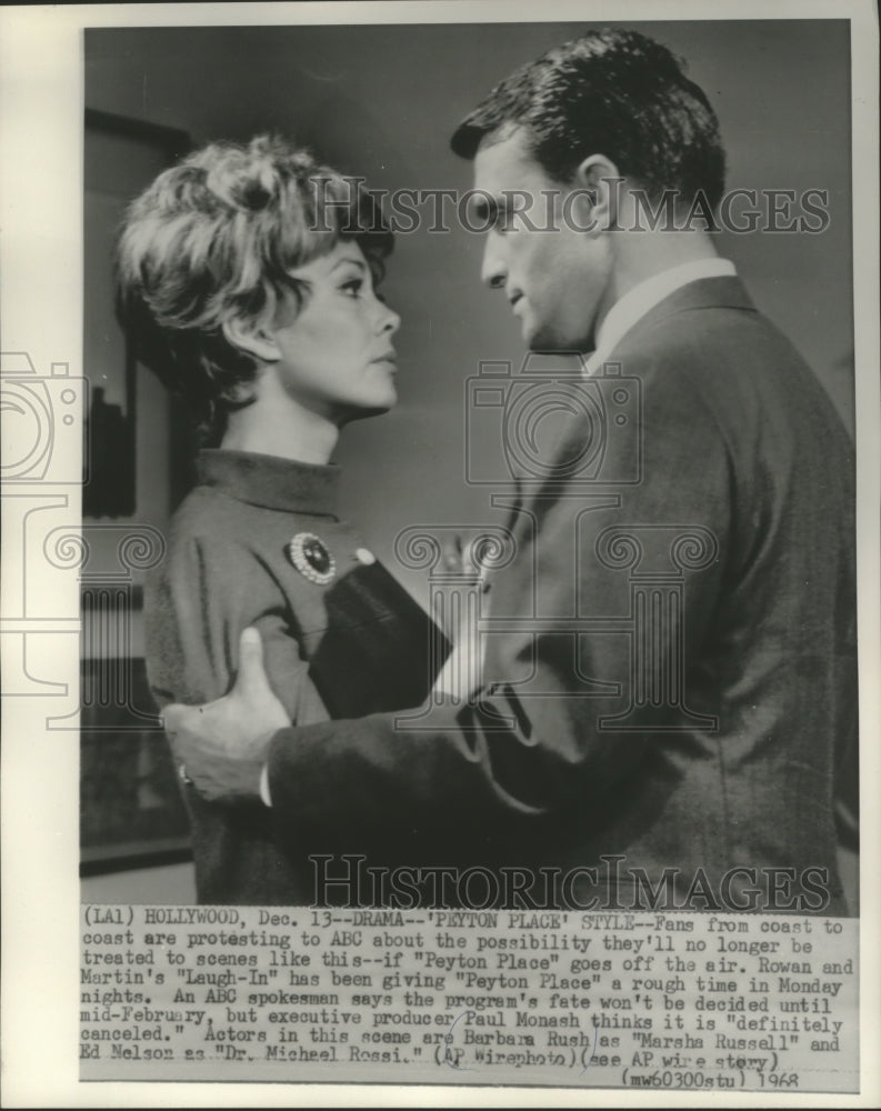 1968, Barbara Rush &amp; Ed Nelson star in &quot;Peyton Place&quot; - mjp31589 - Historic Images