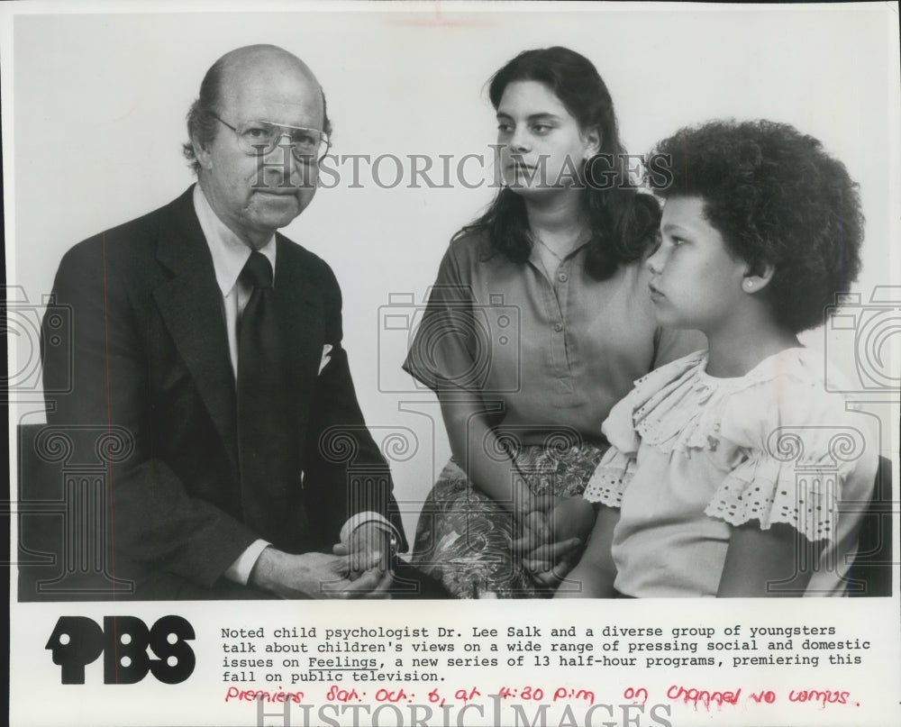 1979 Press Photo Child psychologist Dr. Lee Salk & others on "Feelings"- Historic Images