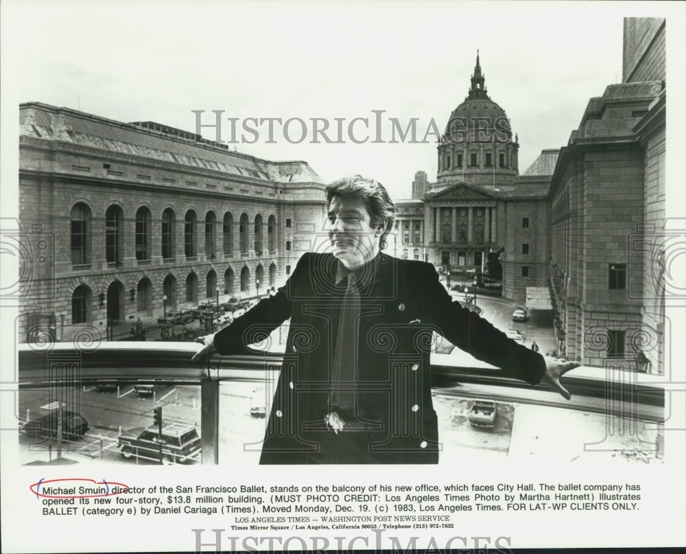 1983 Press Photo Michael Smuin. San Francisco Ballet Director in his office - Historic Images