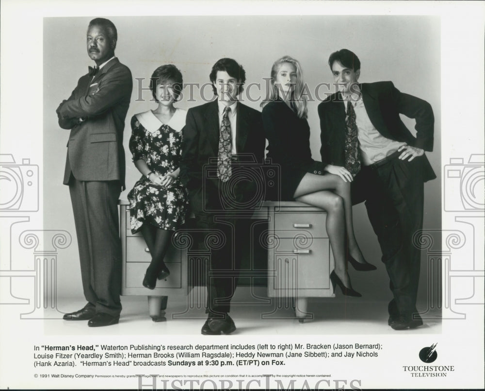 1991, United States Actress Yeardley Smith &amp; &quot;Herman&#39;s Head&quot; co-stars - Historic Images