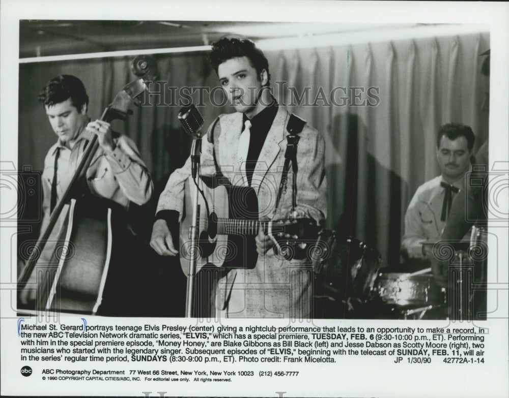 1990 Press Photo Michael St. Gerard as Elvis Presley on NBC&#39;s series - mjp31726 - Historic Images