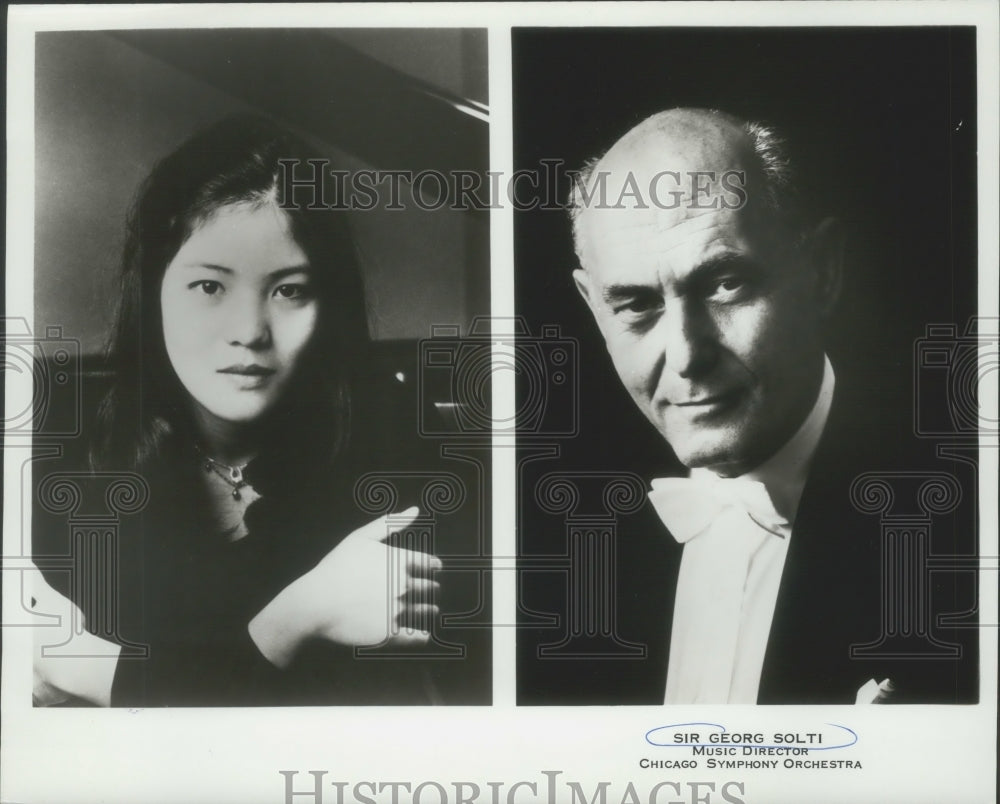 1982, Young lady and Sir Georg Solt of Chicago Symphony Orchestra - Historic Images