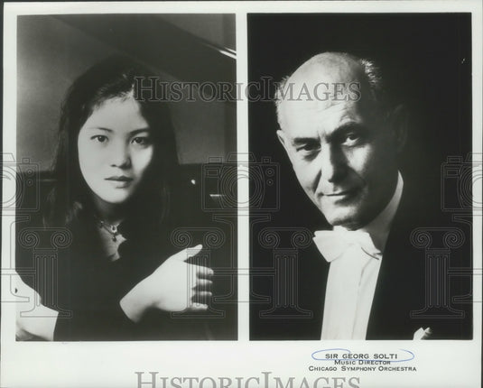 1982, Young lady and Sir Georg Solt of Chicago Symphony Orchestra - Historic Images