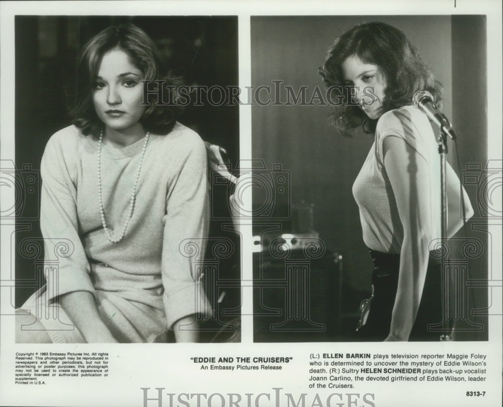 1983 Press Photo Ellen Barkin & Helen Schneider star in "Eddie and the Cruisers"- Historic Images