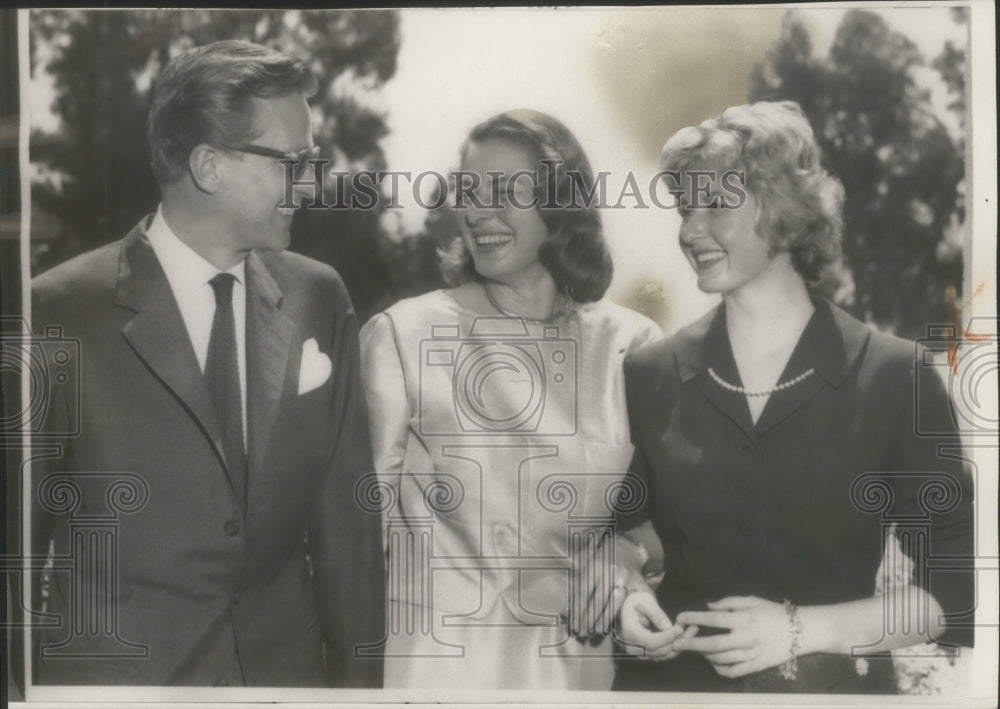 1961, Ingrid Bergman & husband, Lars Schmidt & daughter, Jenny Ann - Historic Images