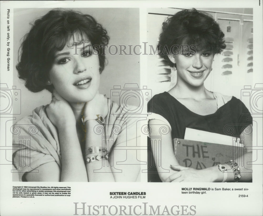 1984 Press Photo Molly Ringwald is Sam Baker in &quot;Sixteen Candles&quot; - mjp31951 - Historic Images
